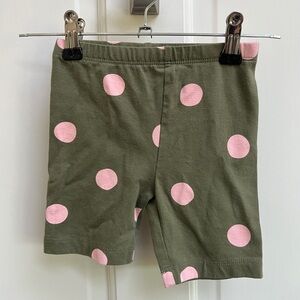 NWOT 2T Okie Dokie Green & Pink Polka Dot Girls Soft Bike Shorts